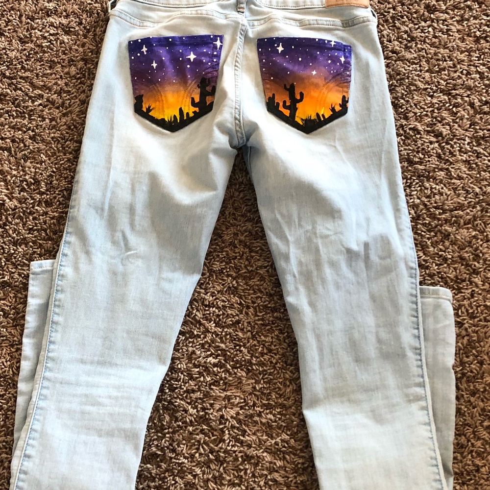Custom painted Hollister skinny jeans